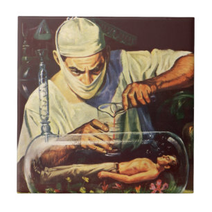 Azulejo De Cerâmica Vintage Science Fiction, Laboratory Mad Scientist