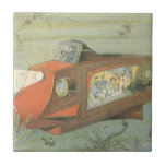 Azulejo De Cerâmica Vintage Science Fiction Steampunk Subsea in Sea<br><div class="desc">Imagem de vintage: futurista Science Fiction steampunk viagem e imagem de transporte. Um submarino vitoriano a viajar debaixo do mar com um grupo de turistas a ver com peixes,  águas-vivas e outras espécies marinhas. Um clássico design de ficção científica de quadrinhos retrô do futuro.</div>