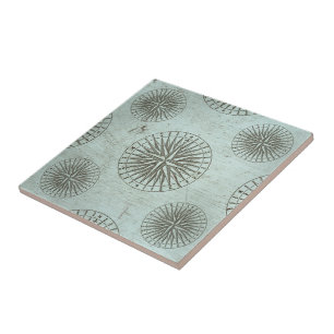 Azulejo De Cerâmica Vintage Sea Shanty Ephemera de compassagem de va