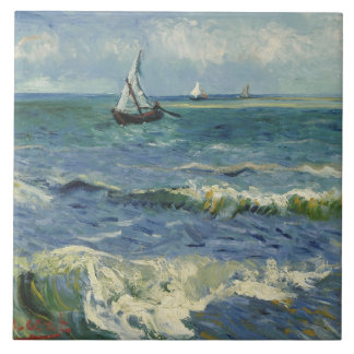 Azulejo De Cerâmica Vintage Seascape perto de Les Saintes-Maries-de-la