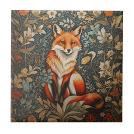 Azulejo De Cerâmica Vintage Sitting Fox William Morris Inspirou Floral