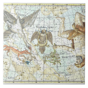 Azulejo De Cerâmica Vintage Sky Map Constelação de Hércules