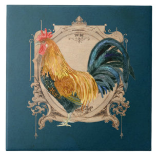 Azulejo De Cerâmica Vintage Style Country Rustic Rooster Francês