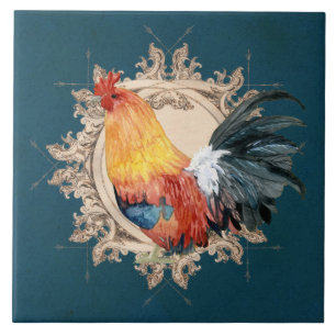 Azulejo De Cerâmica Vintage Style Country Rustic Rooster Francês