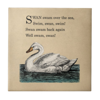 Azulejo De Cerâmica Vintage Swan Tongue Twister