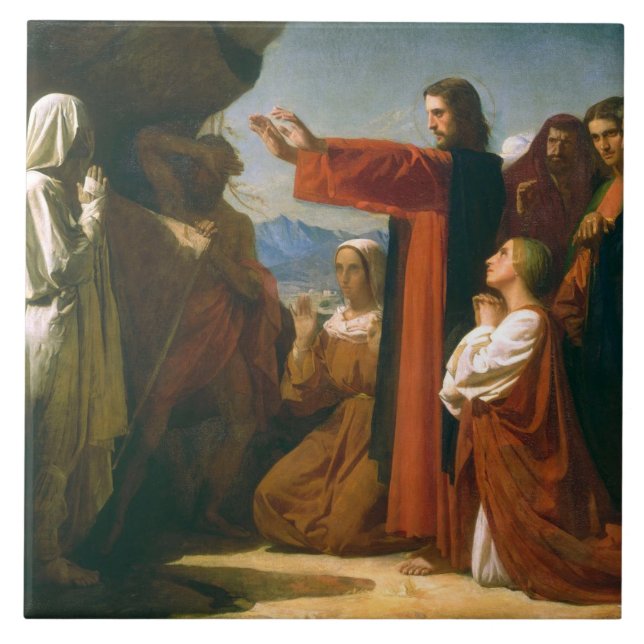 Azulejo De Cerâmica Vintage The Raising de Lazarus (Frente)