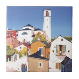 Azulejo De Cerâmica Vintage Ticino Tessin Suiça Canton