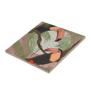 Azulejo De Cerâmica Vintage Toucans
