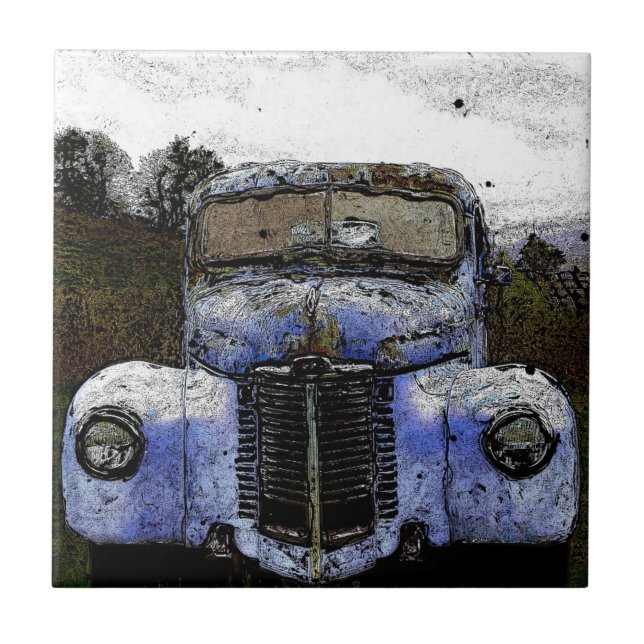 Azulejo De Cerâmica Vintage Truck (Frente)