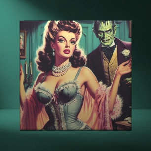 Azulejo De Cerâmica Vintage Vampire Girl
