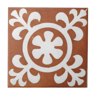 Azulejo De Cerâmica Vintage - Vermelho Design de Arâmica Irlandesa