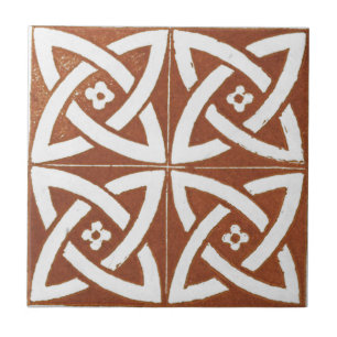 Azulejo De Cerâmica Vintage - Vermelho Design de Arâmica Irlandesa