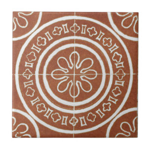 Azulejo De Cerâmica Vintage - Vermelho Design de Arâmica Irlandesa