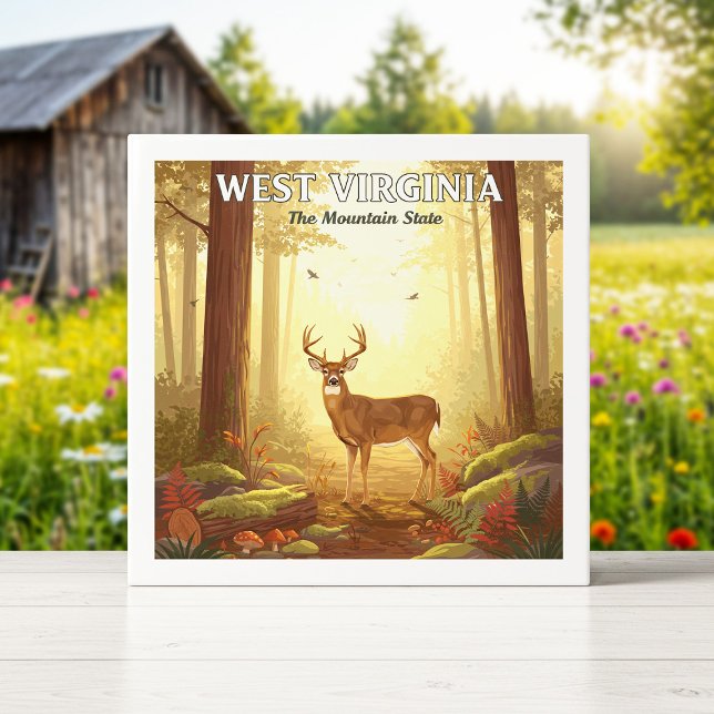 Azulejo De Cerâmica Vintage West Virginia (Criador carregado)