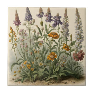 Azulejo De Cerâmica Vintage Wildflower