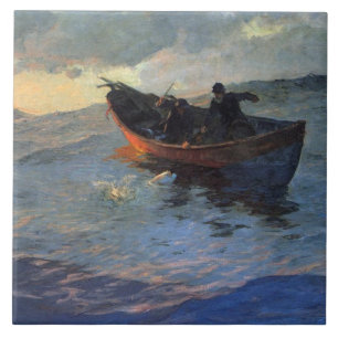 Azulejo De Cerâmica Vintage Willard Metcalf Na Costa Suffolk