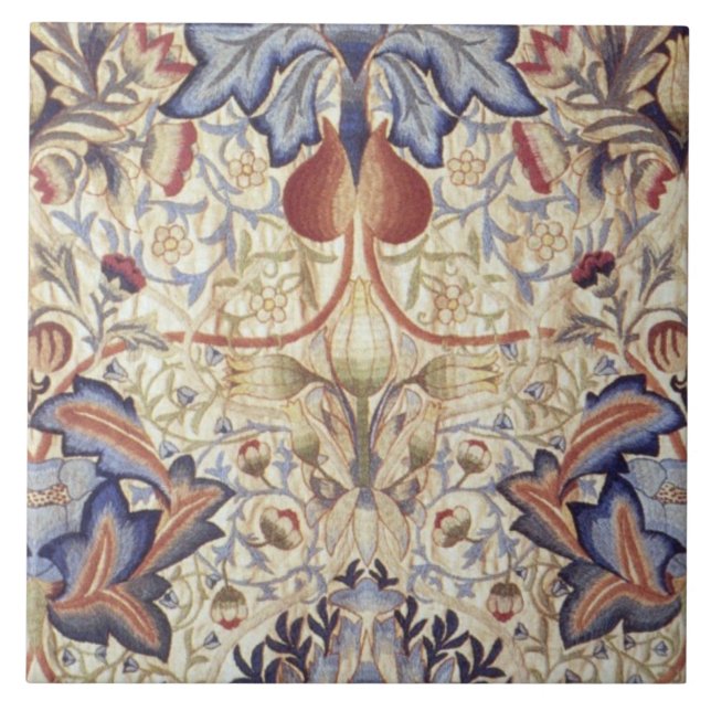 Azulejo De Cerâmica Vintage William Morris Artichoke (Frente)