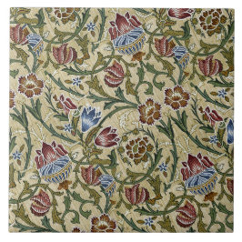 Azulejo De Cerâmica Vintage William Morris Floral Rosa Azul Brocade