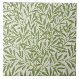Azulejo De Cerâmica Vintage William Morris Green Willow Leaves Pattern