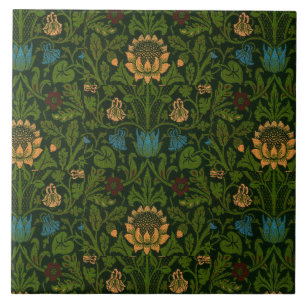 Azulejo De Cerâmica Vintage William Morris Violet e Columbine