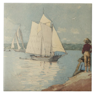 Azulejo De Cerâmica Vintage Winslow Homer Clear Sailing