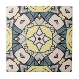Azulejo De Cerâmica Vintage Yellow e Cinza Geométrica