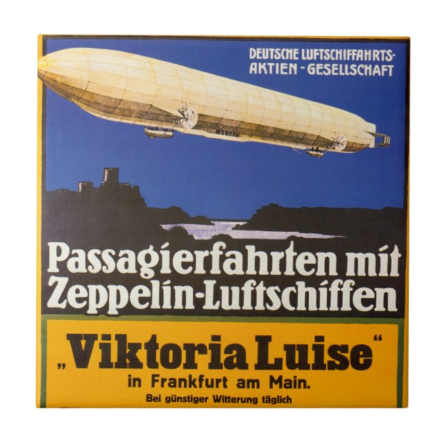 Azulejo De Cerâmica Vintage Zeppelin Viktoria Luise (Frente)