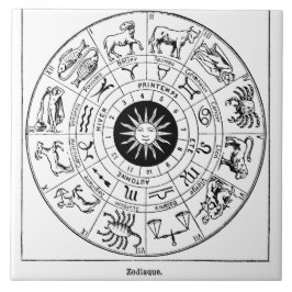 Azulejo De Cerâmica Vintage Zodiac Wheel