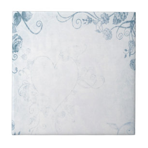 Azulejo De Cerâmica Vintagem Azul Elegante