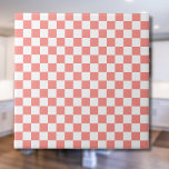 Azulejo De Cerâmica Vintagem da prancheta de xerostes vermelhos pastel<br><div class="desc">Vintage da prancheta de xerostes vermelhos e brancos.</div>