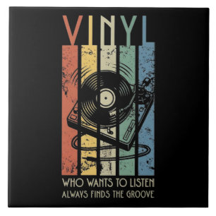 Azulejo De Cerâmica Vinyl Vibes – Sempre Encontra o Ritmo Música Retro