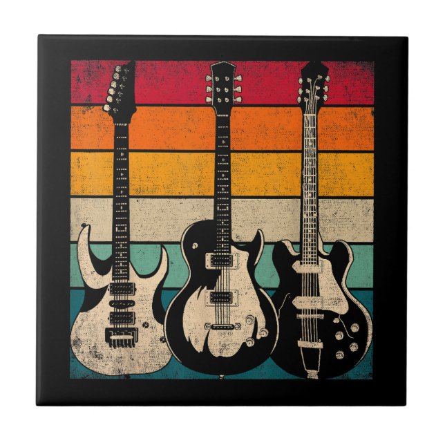 Azulejo De Cerâmica Violão Retro (Frente)