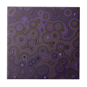 Azulejo De Cerâmica Violet Agate Flow – Padrão Abstrato Elegante