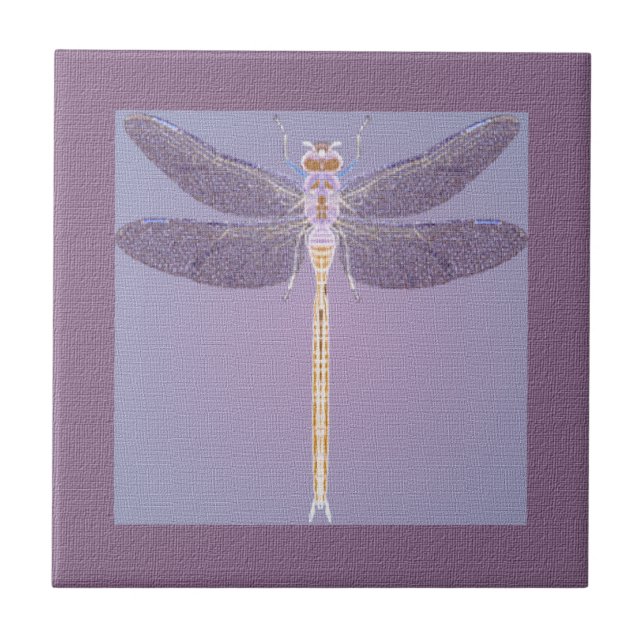 Azulejo De Cerâmica Violet Dragonfly (Frente)