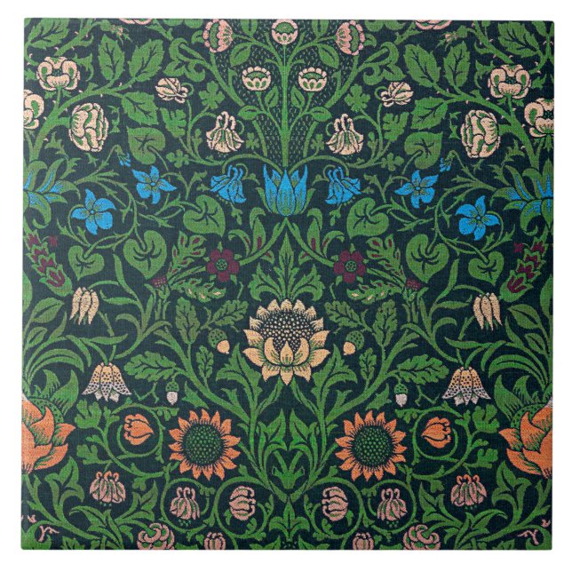 Azulejo De Cerâmica Violet e Columbine, William Morris (Frente)