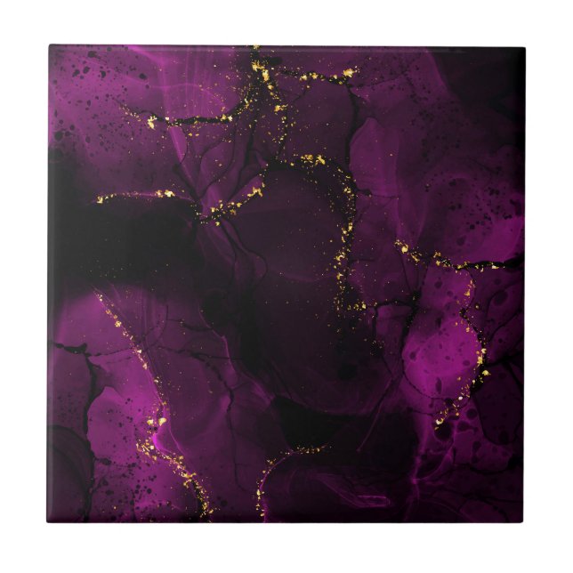 Azulejo De Cerâmica Violet e Ouro Marble (Frente)