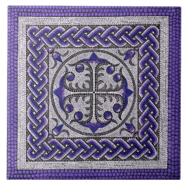 Azulejo De Cerâmica Violeta da ilustração mosaica romana