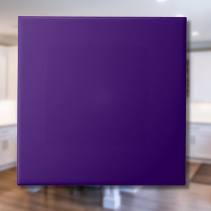Azulejo De Cerâmica Violeta Profundo Cor Sólida Clássico Elegante