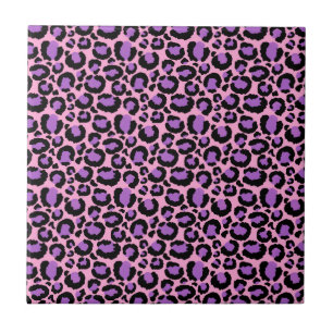 Azulejo De Cerâmica Violeta Rosa Guepardo Leopardo Padrão Amante de An
