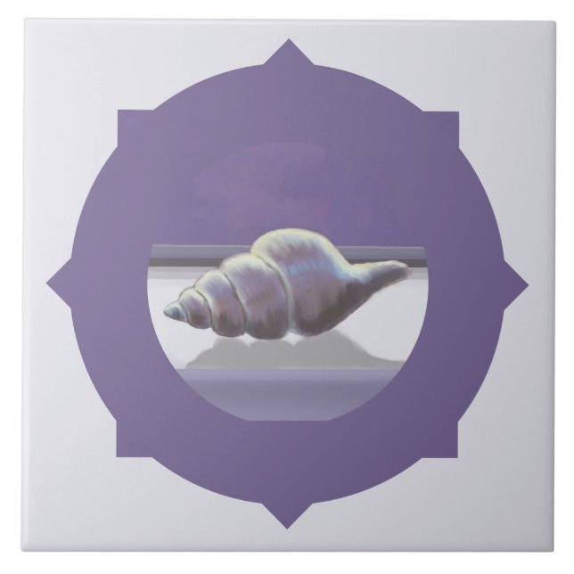 Azulejo De Cerâmica violetas em vidro luar (Frente)