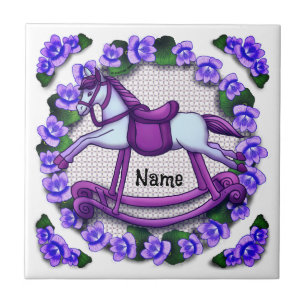 Azulejo De Cerâmica Violets Rocking Horse