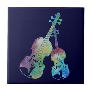 Azulejo De Cerâmica Violino e viola do arco-íris