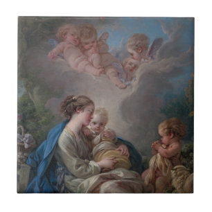 Azulejo De Cerâmica Virgin & criança com o St John o baptista