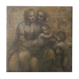 Azulejo De Cerâmica Virgin e criança com o St Anne por Leonardo da