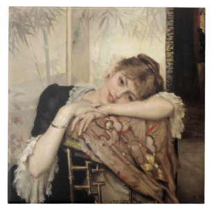 Azulejo De Cerâmica Virginie (A Mulher Parisiense) (por Albert Edelsen