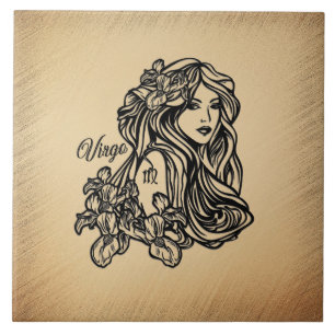 Azulejo De Cerâmica Virgo A Virgem Zodíaca Placas De Papel Russo