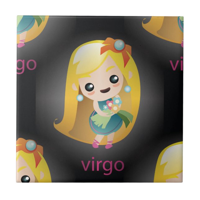 Azulejo De Cerâmica virgo kawaii (Frente)