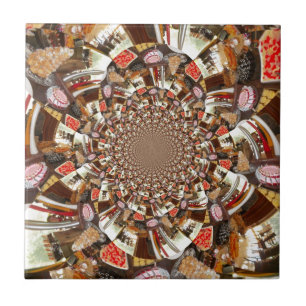 Azulejo De Cerâmica Visão Psicodélica das Matizes Marrons