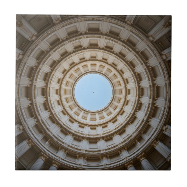 Azulejo De Cerâmica Visão Simétrica do Verme de um Grande Domo (Frente)