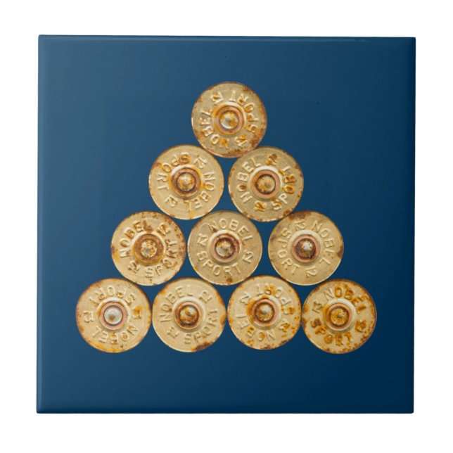 Azulejo De Cerâmica Visão superior dos cartuchos de caça (Frente)